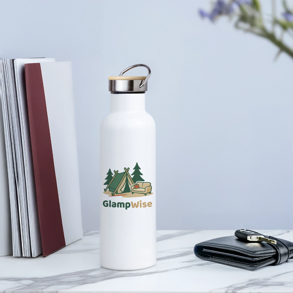 Thermosfles met Bamboe Deksel - white