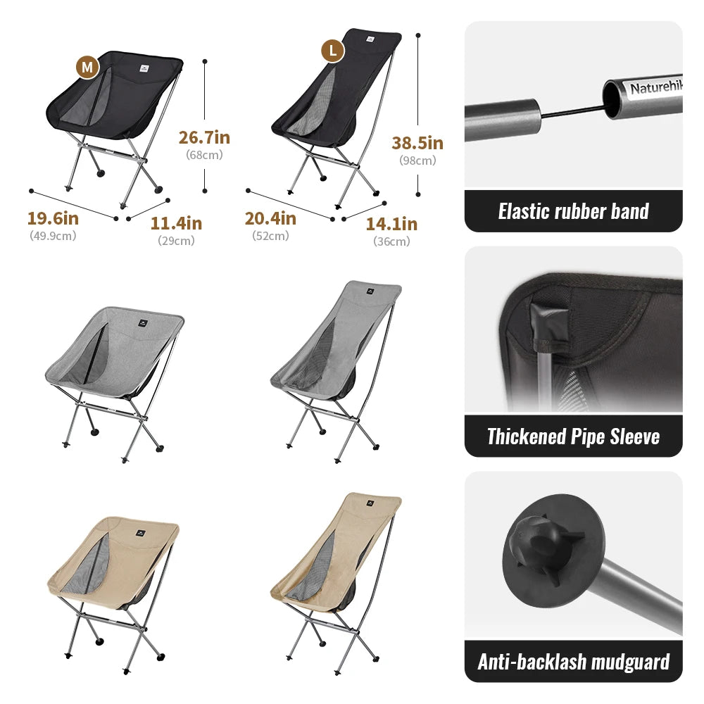 Opvouwbare campingstoel met aluminium frame