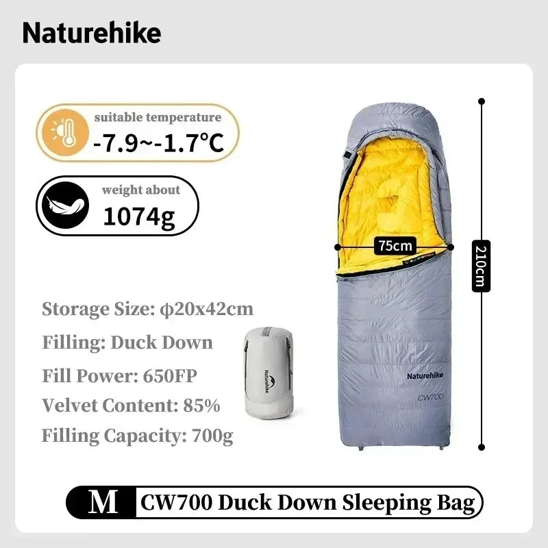 Down Sleeping Bag for Cold Nights | 700 g duck down, comfort to -1.7°C