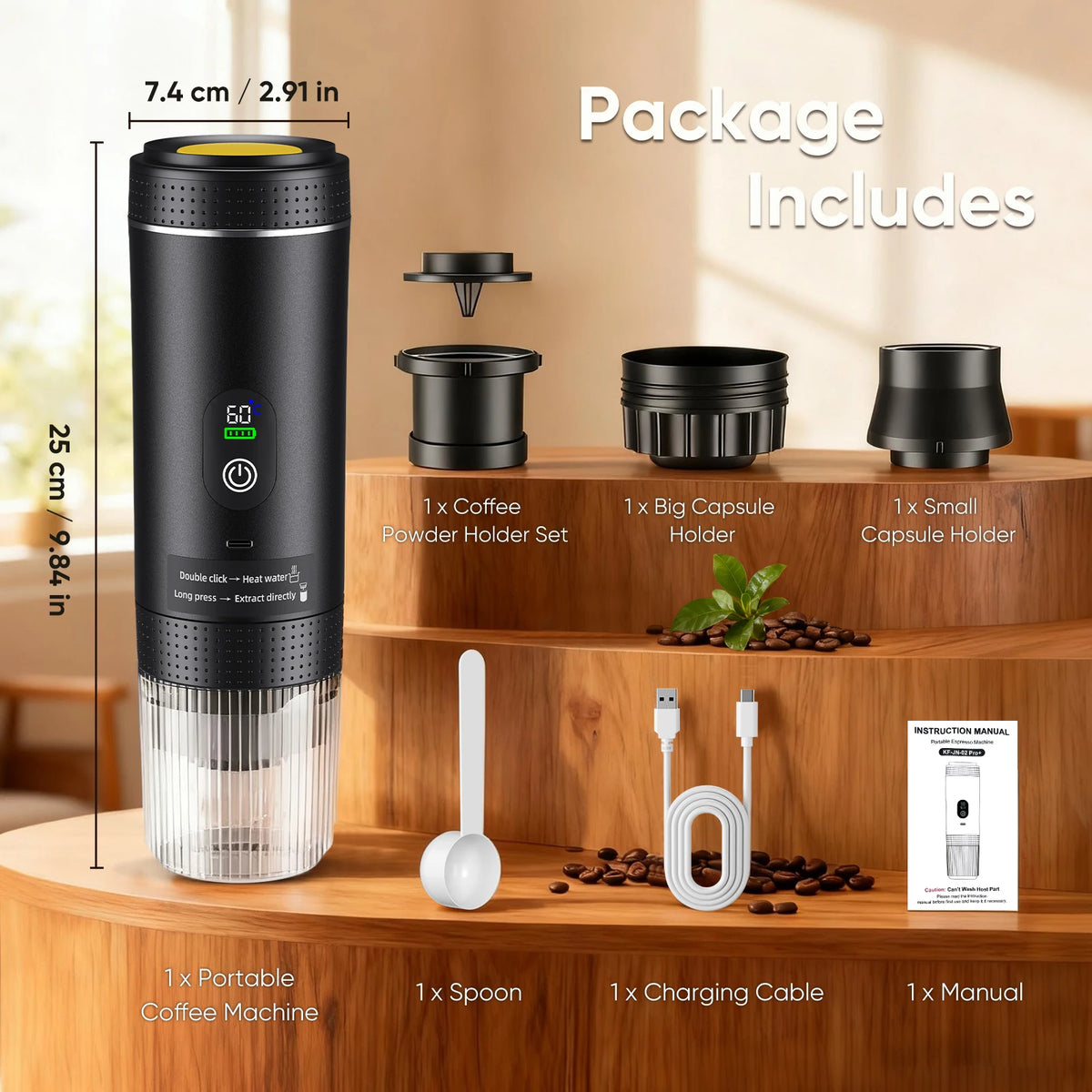 Draagbare Espressomachine met Display | 3-in-1