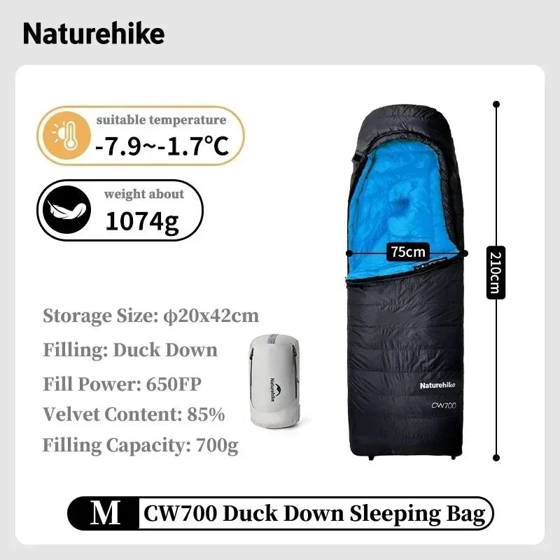 Down Sleeping Bag for Cold Nights | 700 g duck down, comfort to -1.7°C