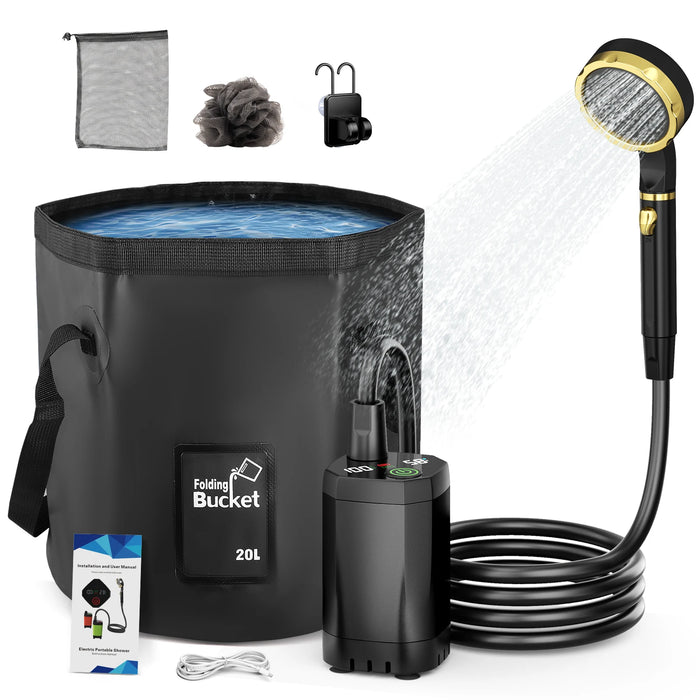 Campingdouche met accupomp - 20 liter