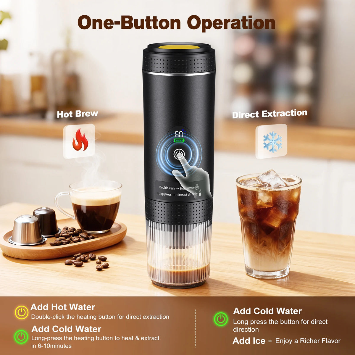 Draagbare Espressomachine met Display | 3-in-1