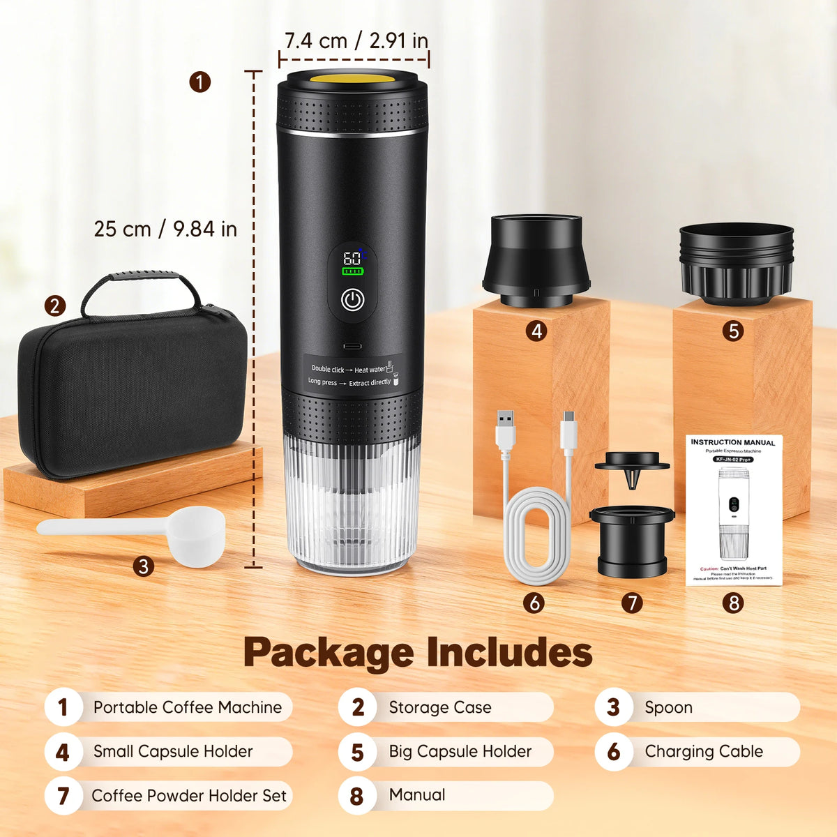 Draagbare Espressomachine met Display | 3-in-1