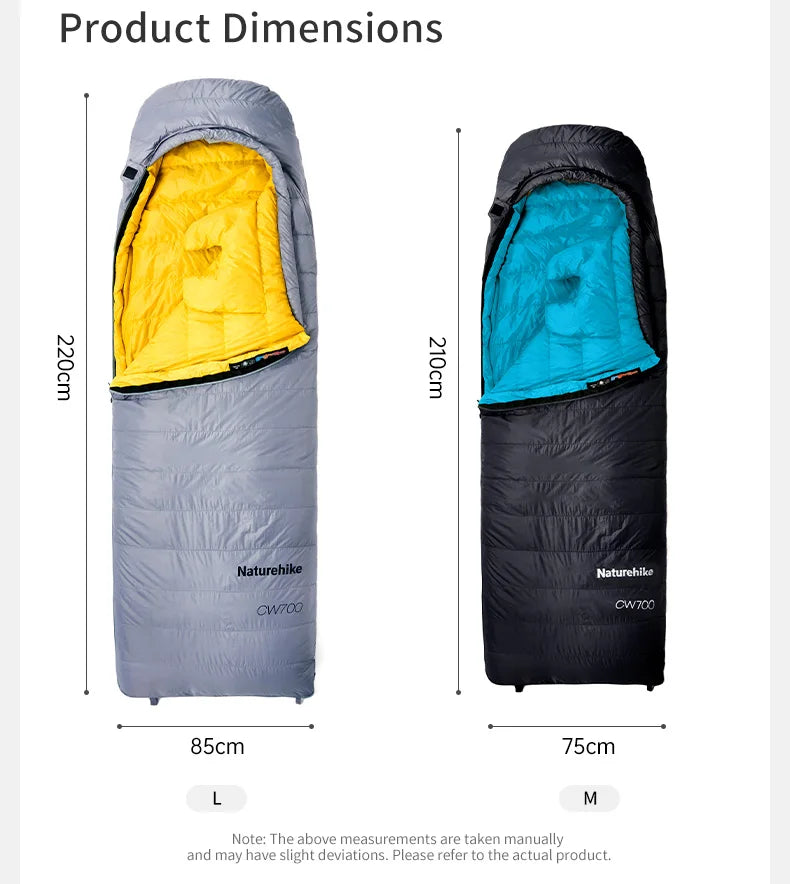 Down Sleeping Bag for Cold Nights | 700 g duck down, comfort to -1.7°C