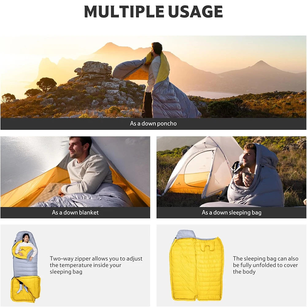 Down Sleeping Bag for Cold Nights | 700 g duck down, comfort to -1.7°C